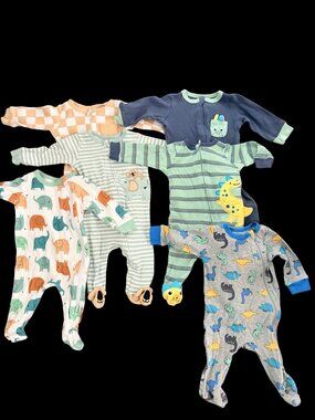 Koalababy Baby boy/ Baby girl footies with double zippers - pack of 6